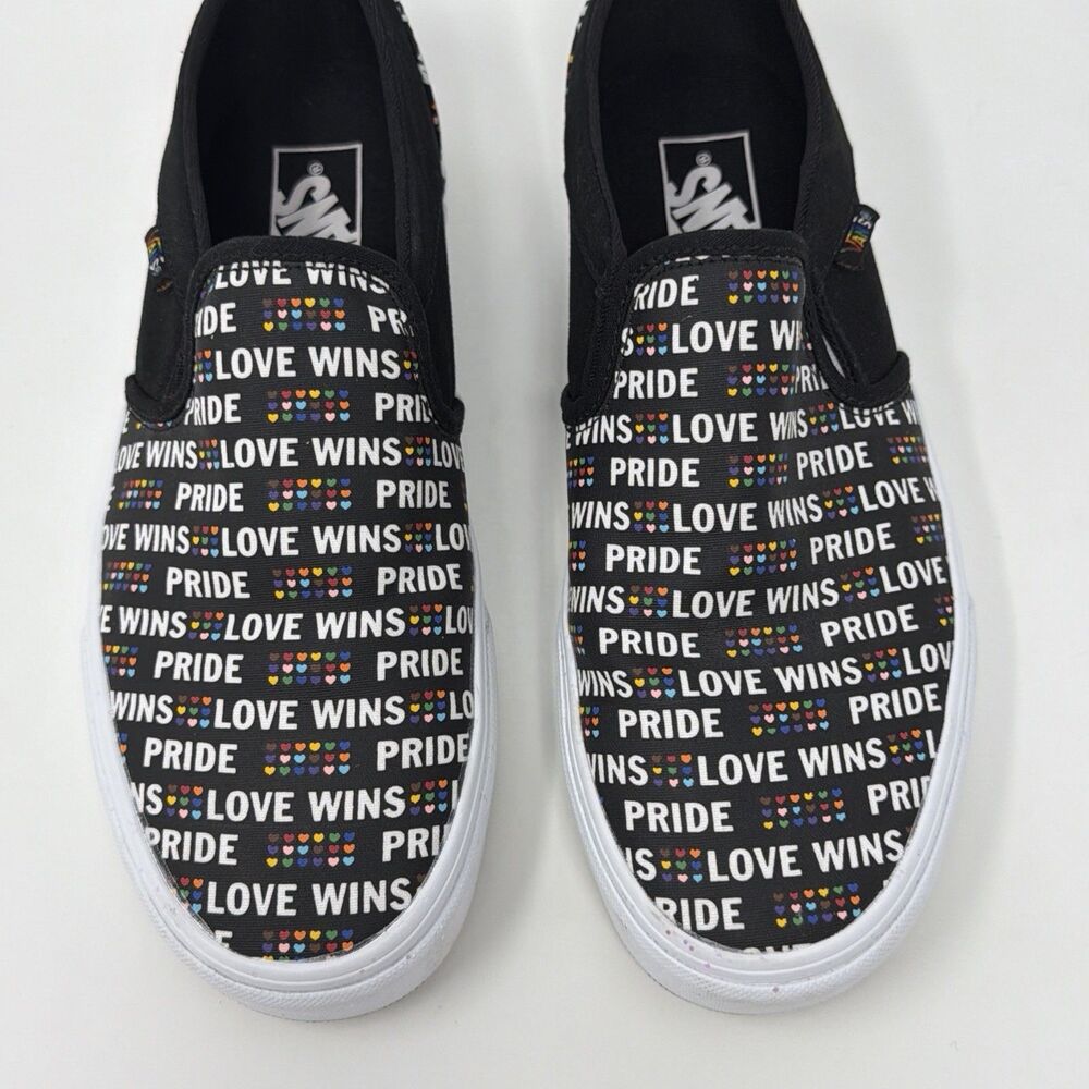 Vans Asher Pride Love Wins Women's Slip-On Shoes Black Multicolor Size 9.5 - Picture 15 of 16